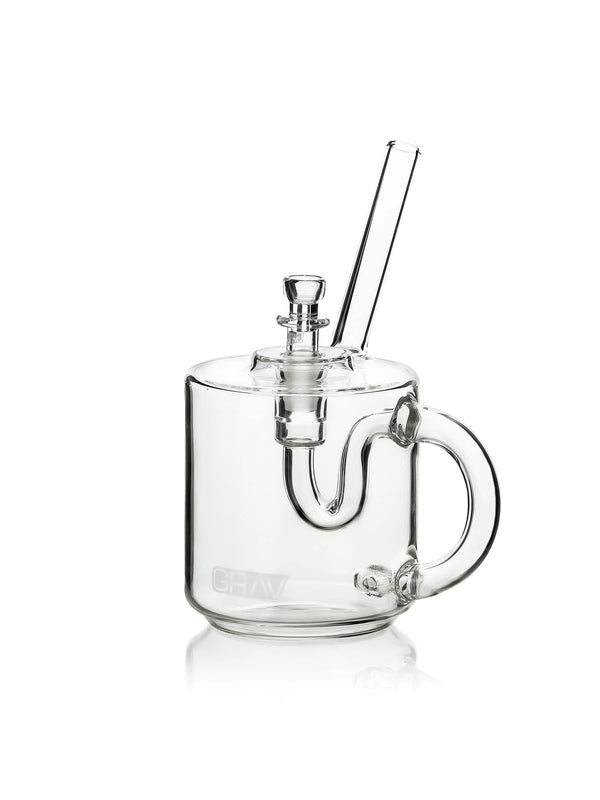 GRAV Coffee Mug Bubbler in assorted colors, featuring a compact glass bubbler design with a handle and vibrant finish.