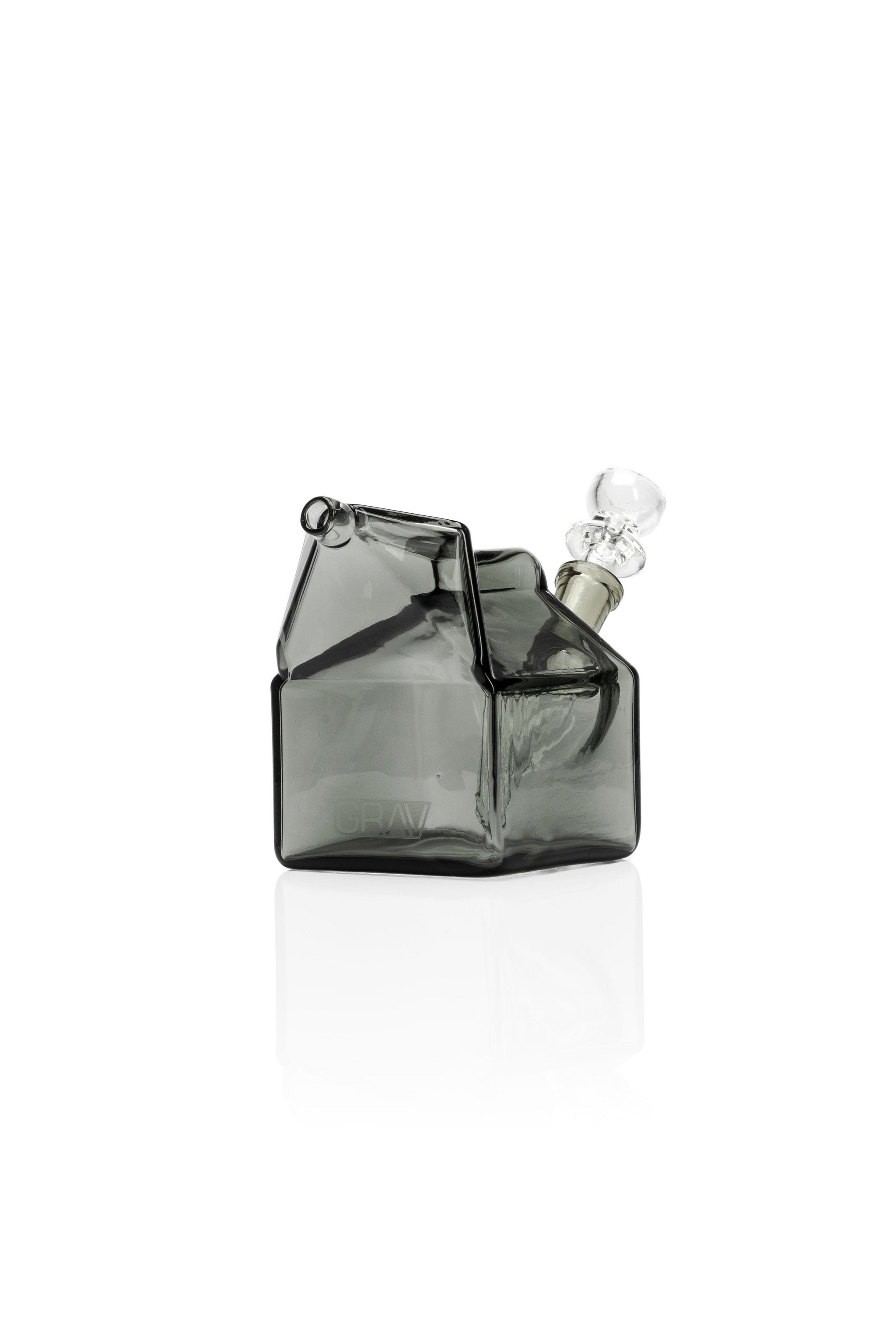 GRAV Milk Carton bubbler in assorted colors, featuring a playful, cartoon-style design for smoking accessories.