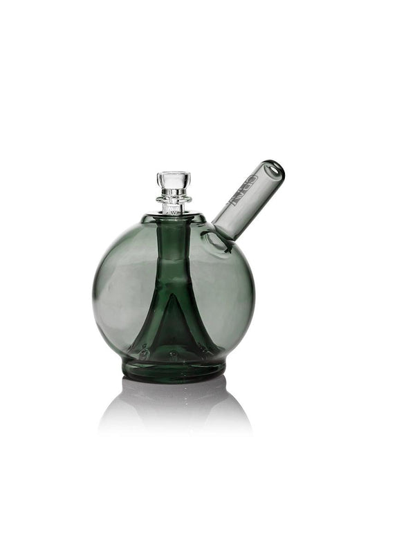 GRAV Globe Bubbler for smoking, clear glass with globe design, compact and stylish smoking accessory.