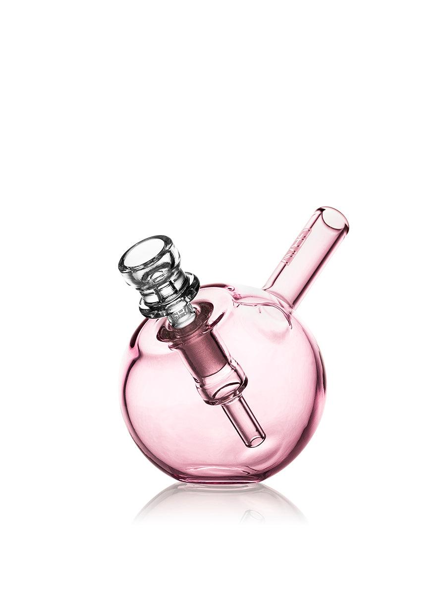 GRAV Spherical Pocket Bubbler in light cobalt color, compact glass smoking bubbler with rounded design and assorted color options.