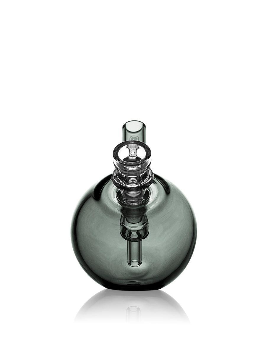 GRAV Spherical Pocket Bubbler in light cobalt, compact glass water pipe with rounded shape and colorful design.
