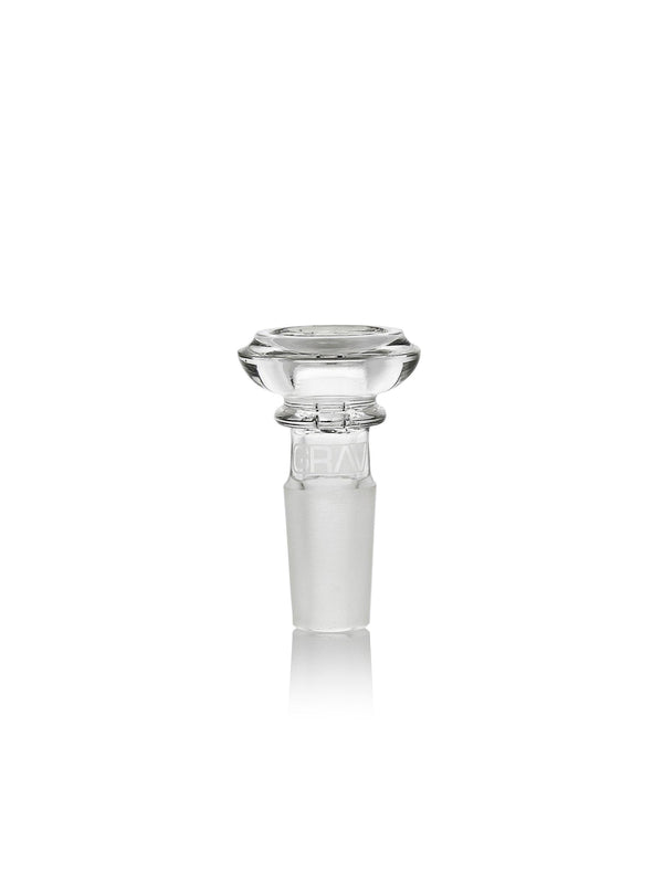 GRAV 14mm Basin Bowl for flower accessories, clear glass with a smooth rounded shape and detailed design.