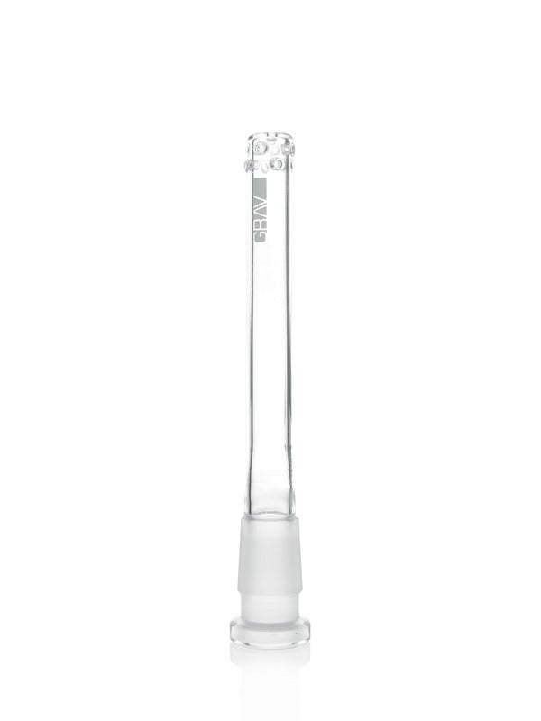GRAV 3.3-inch 14mm Fission Downstem for glass water pipes, made of durable glass with precise fit and design.