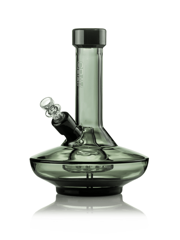 GRAV® Small Wide Base Water Pipe in Smoke with Black Accents