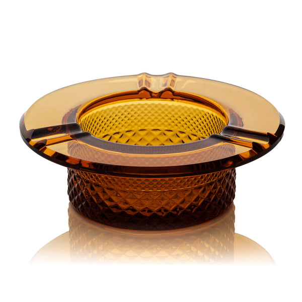 Amber glass ashtray from Jane West's Twenties Collection, featuring a stylish accessory design.