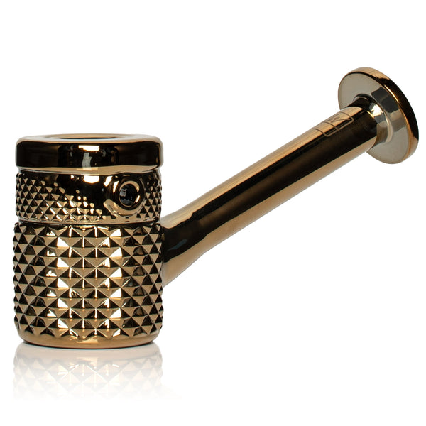 Jane West Twenties Collection hand pipe in gold, a stylish accessory with a sleek design and smooth finish.