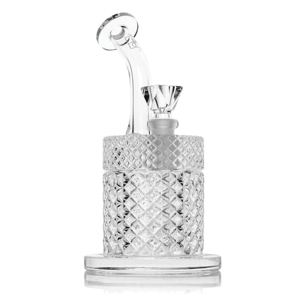 Jane West Twenties Collection water pipe accessory in clear glass, showcasing a sleek, modern design for smoking enjoyment.