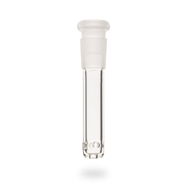 Clear 90mm Jane West Twenties Collection 5-Hole Downstem for smoking pipes, made of durable glass.