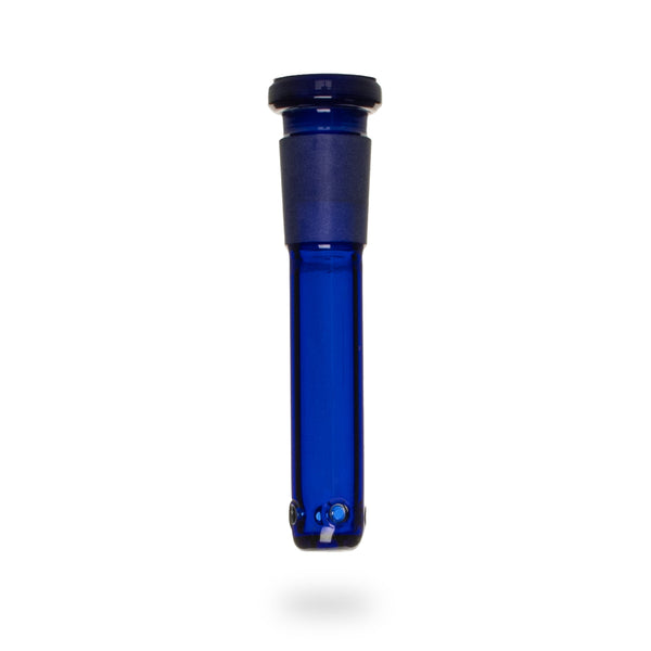 Jane West Twenties Collection cobalt 5-hole downstem, 90mm part for glass water pipe, with detailed design and vibrant color.