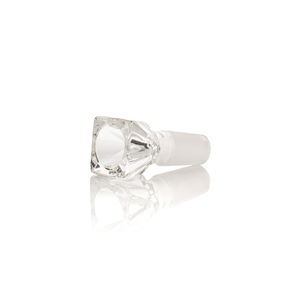 Clear Twenties Collection Square Bowl 14mm part by Jane West, showcasing its transparent glass design and geometric shape.