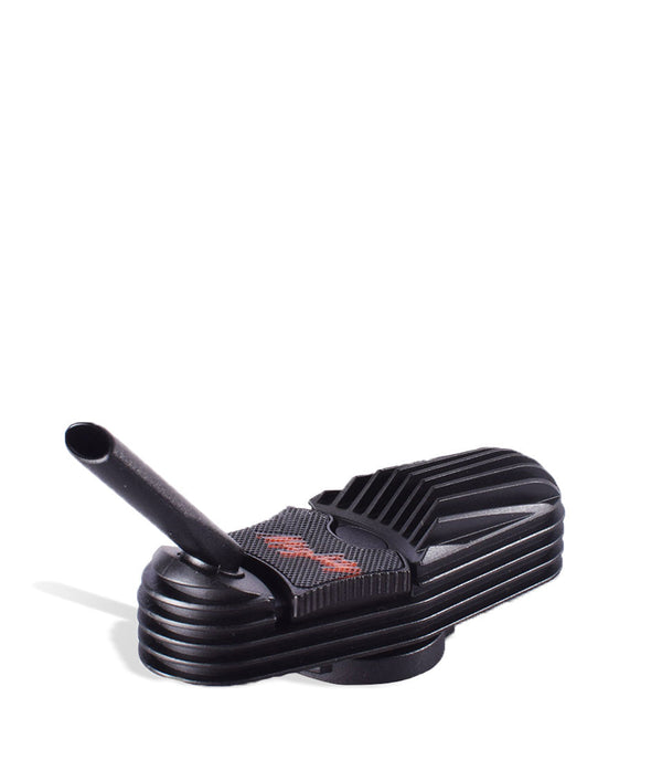 Storz & Bickel Mighty Vaporizer cooling unit attached to the main mouthpiece, showing wear and tear from use.