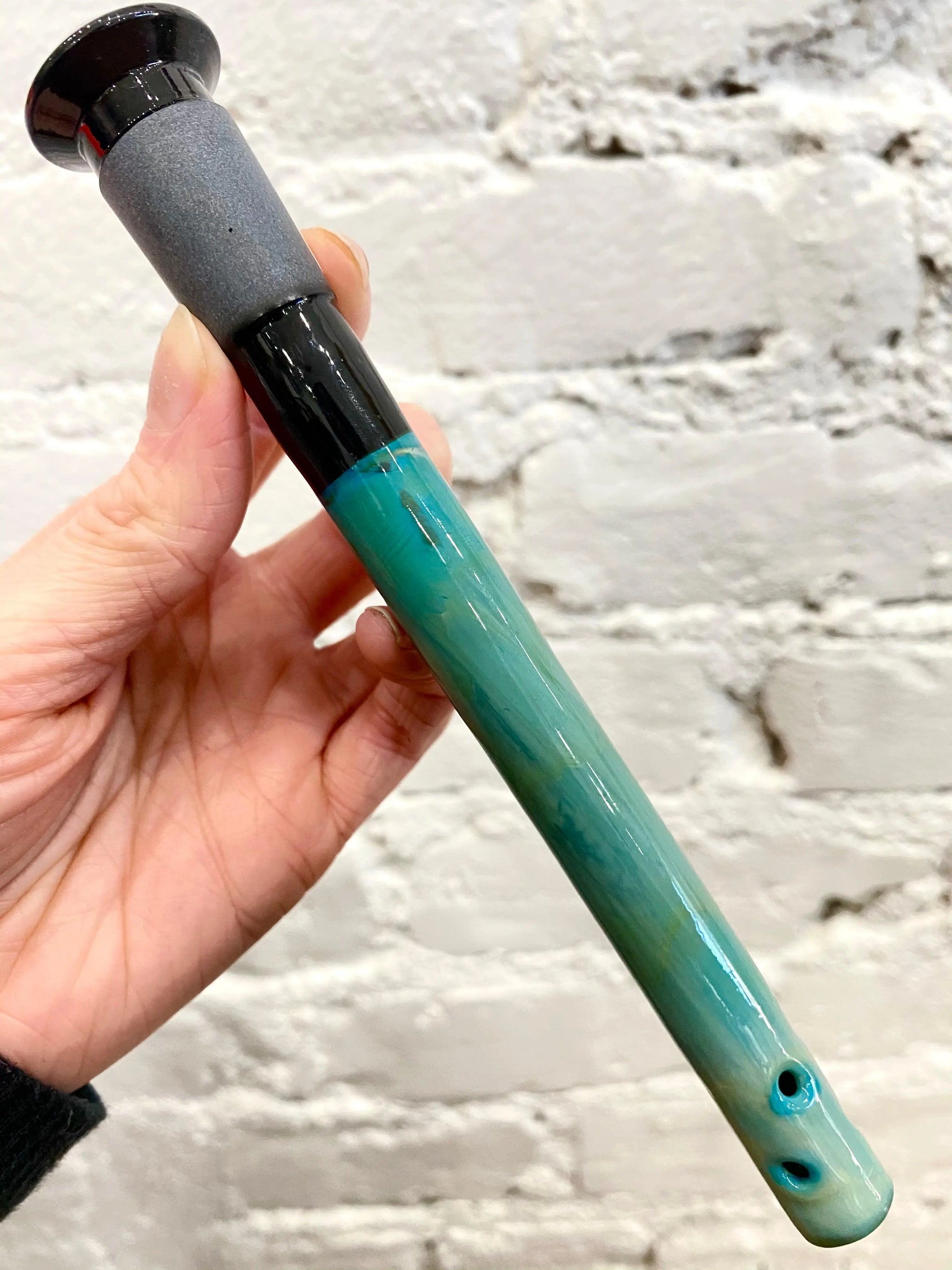 Dustorm full color downstem for smoking devices, showcasing vibrant design and durable glass construction.