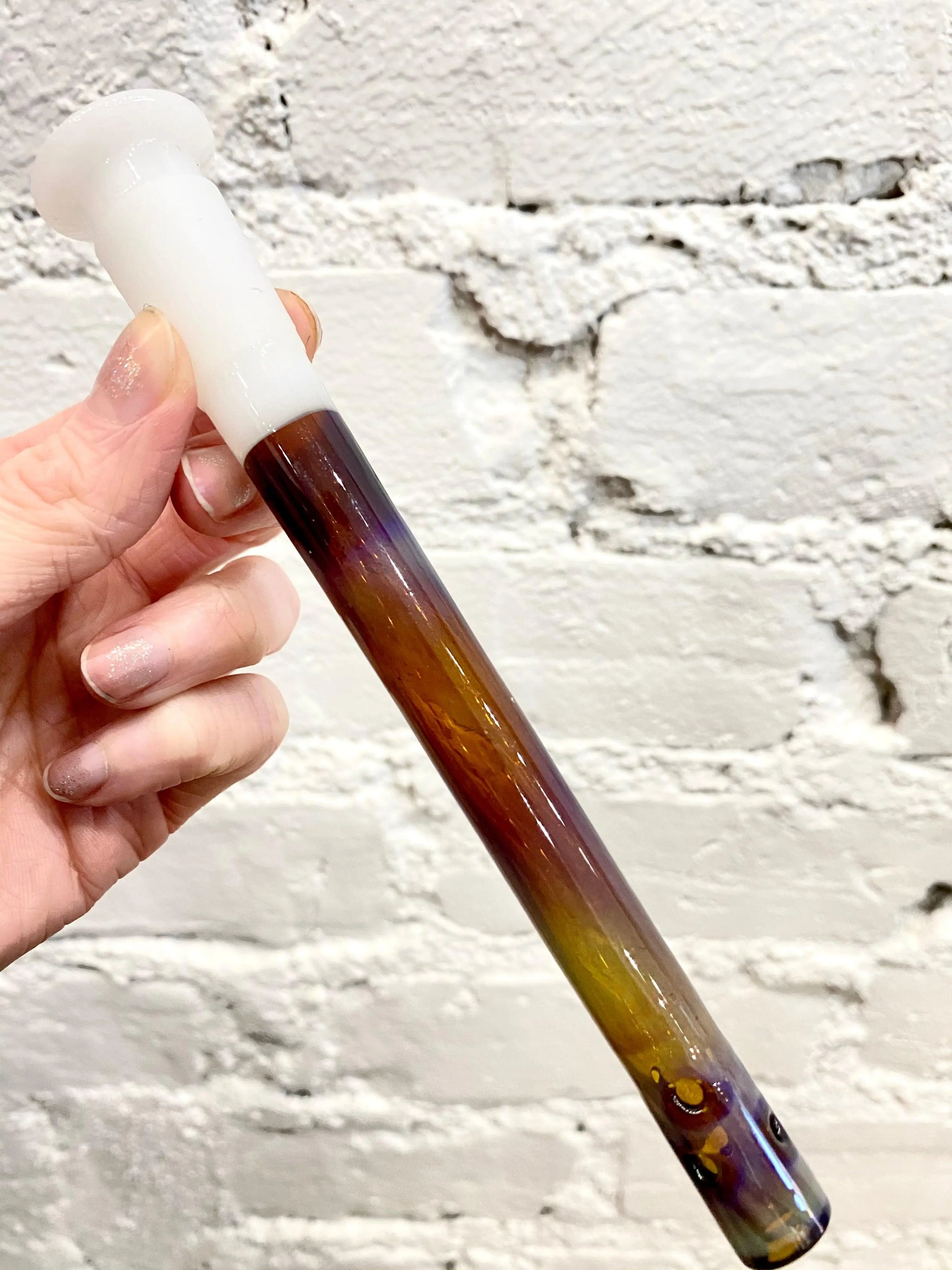 Dustorm Distro full color downstem with vibrant design, made for compatible smoking water pipes and bongs.