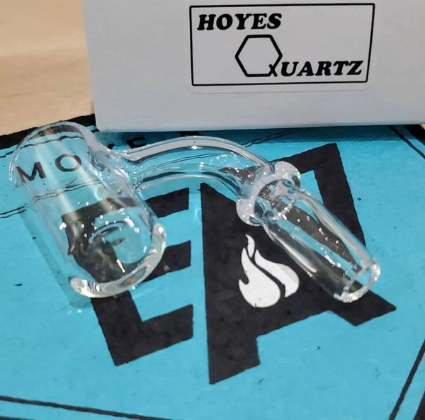 Hoyes Quartz Flat Top Banger for dabbing, 14mm 90-degree quartz concentrate nail with flat top design.
