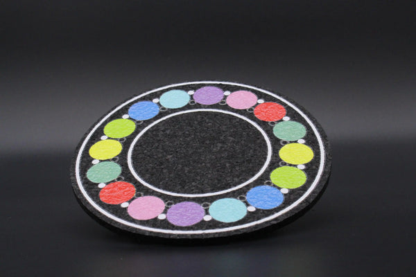 Moodmats X Karma Glass Vibe Saver smoke accessories featuring a sleek design with textured surface and vibrant colors.